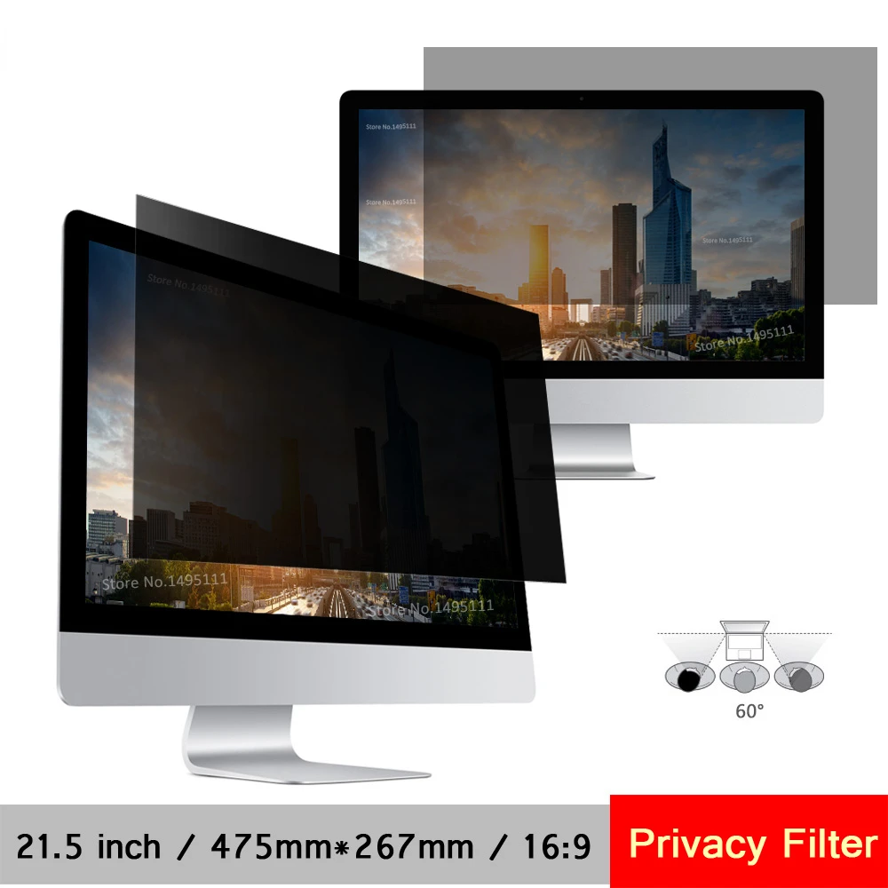 21.5 inch (477mm*268mm) Privacy Filter LCD Screen Protective film For 16:9 Widescreen Computer iMAC Laptop Notebook PC Monitors