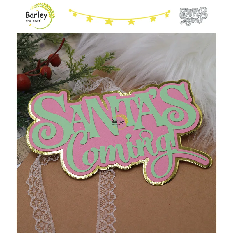 

Craft Metal Stencil Mold Cutting Dies Christmas Card Scrapbooking DIY Letters SANTASCUMING Decorative Crafts Embossing Die Cuts