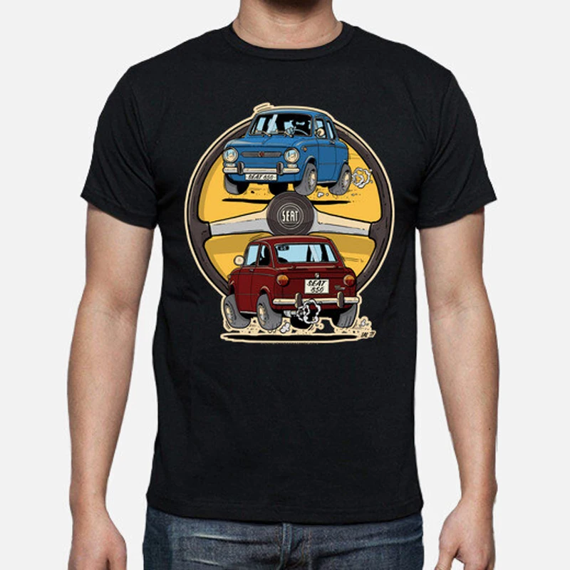 

Hot Sale Vintage Cartoon Car Spain S E.A T 850 Classic T Shirt. New 100% Cotton Short Sleeve O-Neck T-shirt Casual Mens Top