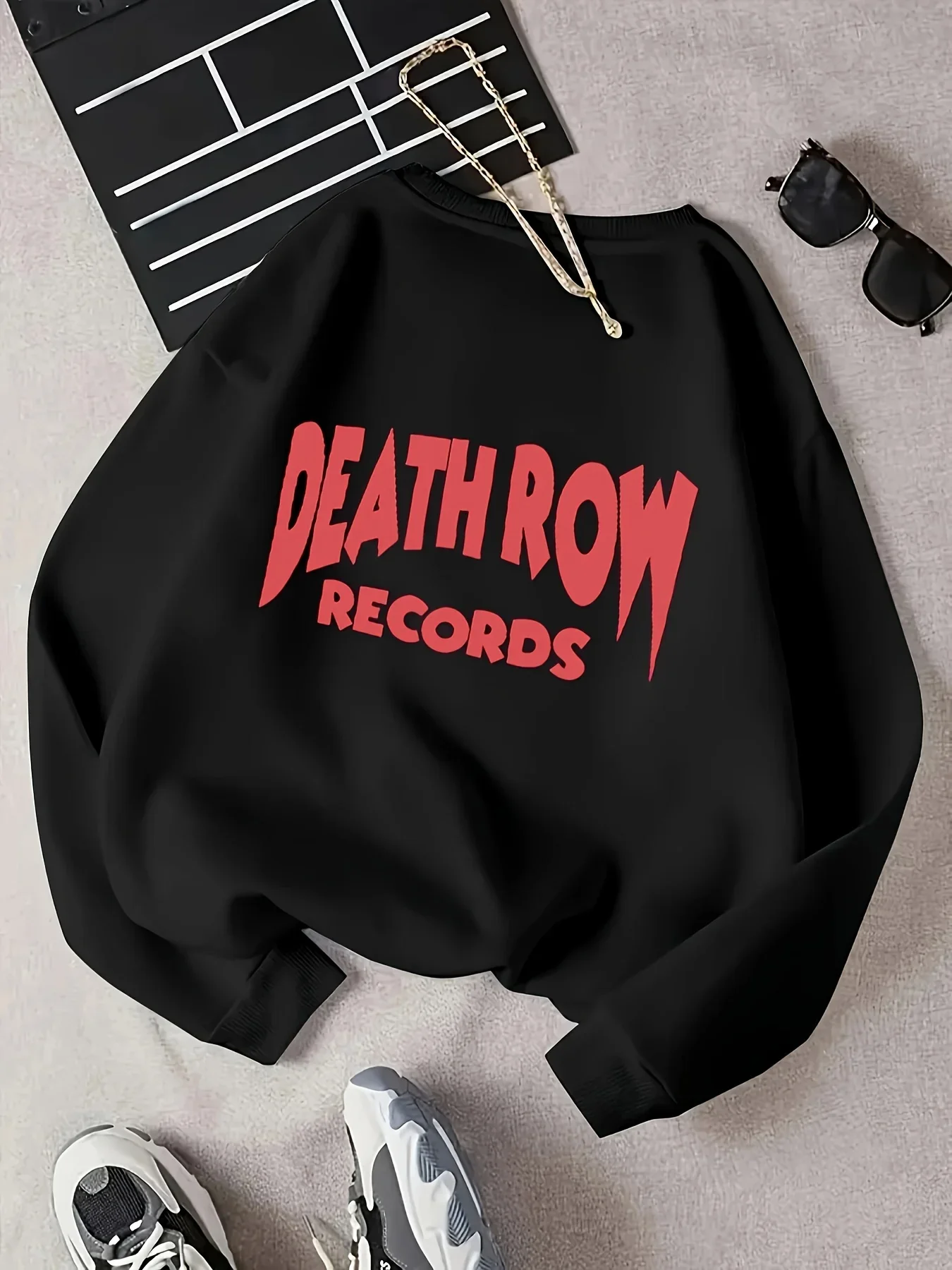 Женская Уличная Пуловер С Капюшоном Deathrow Принтом Теплая Мягкая Флисовая