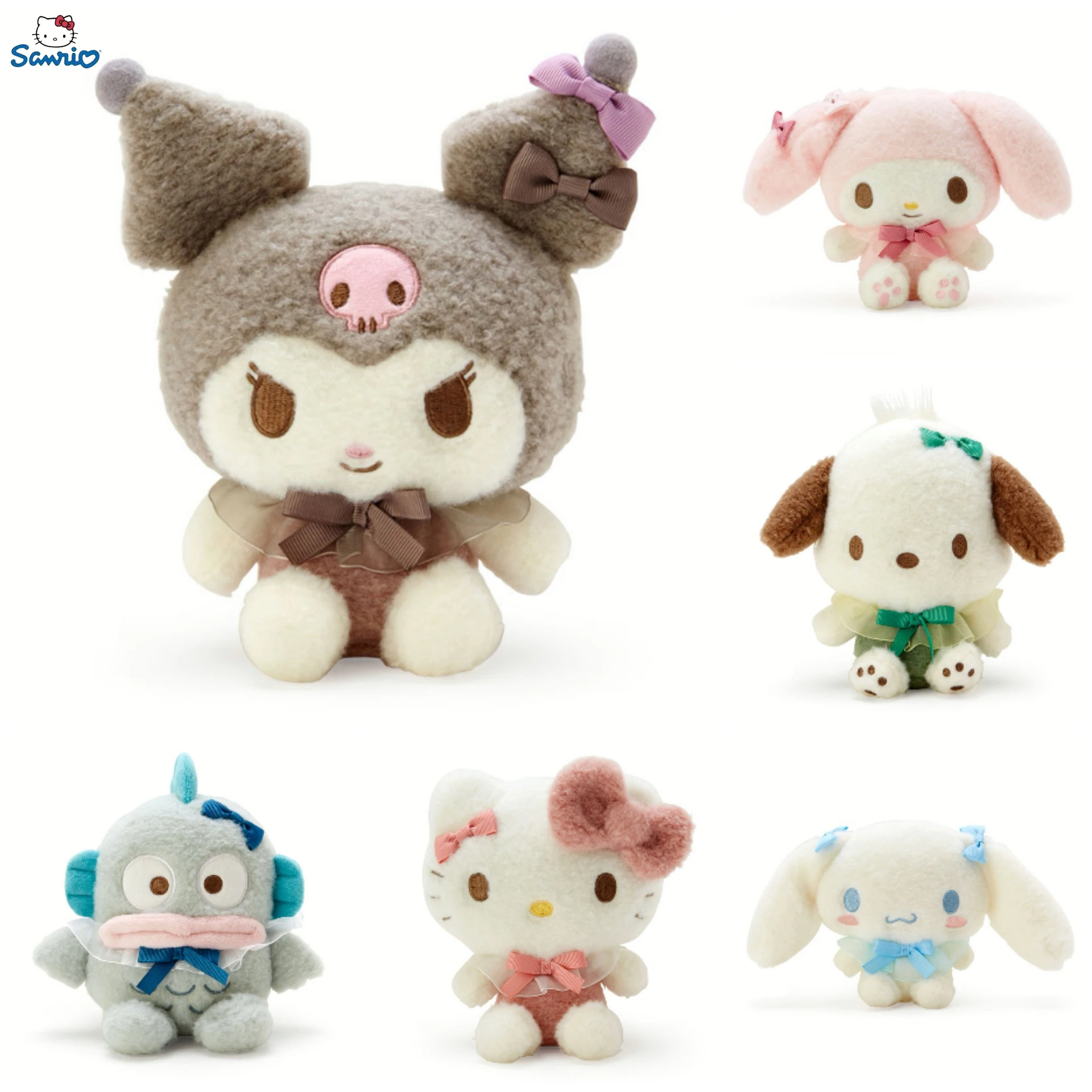 

20cm Cartoon Sanrio Authentic Kulomi My Melody Cinnamoroll Pochacco Pudding Dog Plush Series Soft Toys Doll Child Birthday Gift