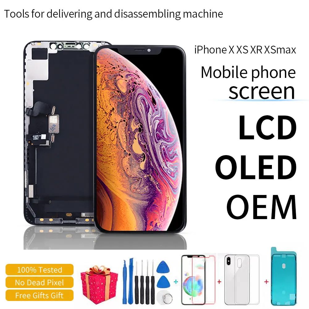 

100% протестирован для Iphone X XS XSmax XR 11 11pro 11promax, ЖК-дисплей, сенсорный экран, дигитайзер в сборе для Pantalla OLED