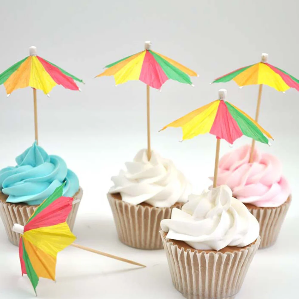 

288 Pcs Octagonal Umbrella Shape Dessert Toppers Fruit Picks for Cocktail Party Banquet