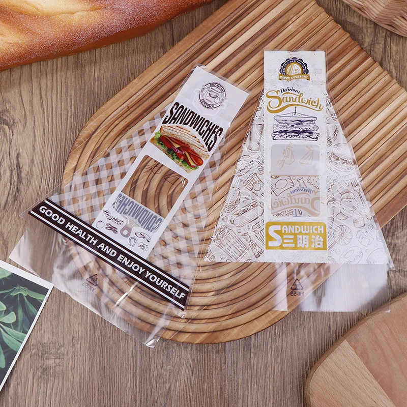100 шт. прозрачные обертки для сэндвичей специальные одноразовые легко порваемые