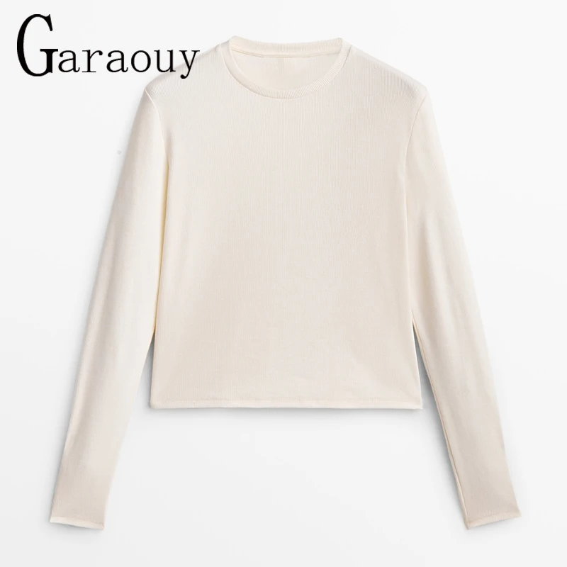 

Garaouy 2022 Autumn Women Casual Buttons O Neck Design Long Sleeve Knit Jumper T-Shirt Sweater Female Basic All-match Pullover