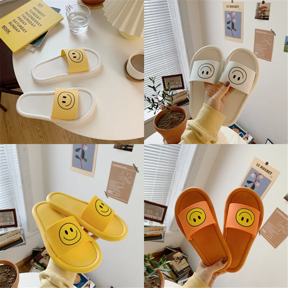 2023  Women's Summer Home Indoor Bath Non-Slip Non-Stinky Cute Cartoon Couple Outer Wear Thick Bottom Beach Sandals