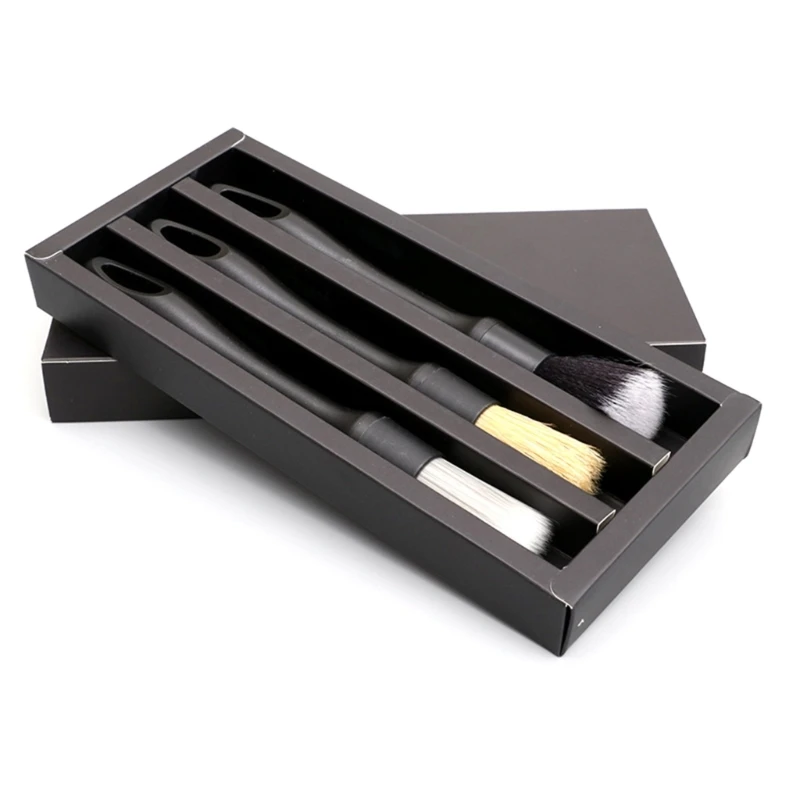 

3 Pack Car Detailing Brush Kit Detail Brushes Auto Detail Brushes for Dashboard 40JA