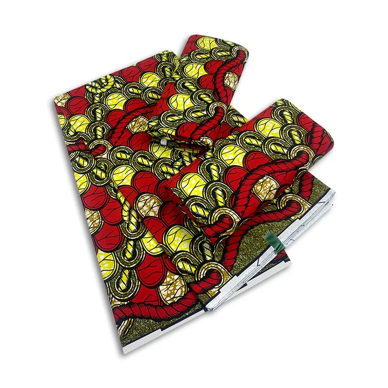 

Latest African Wax Prints Fabric High Quality Nigerian Ankara Sewing Original Real Soft Batik 100%Cotton Materials 6 Yards/F3-18