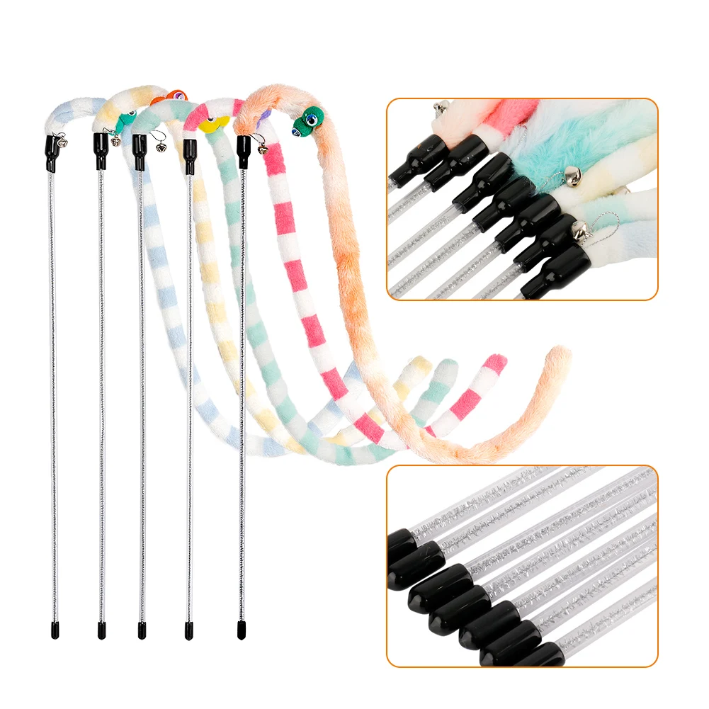 Игрушка для кошек перьевая палочка веселая Женская гусеница домашних животных