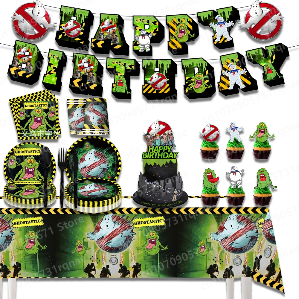 Призраки-осатели аниме мультфильм украшение для дня рождения скатерть тарелка