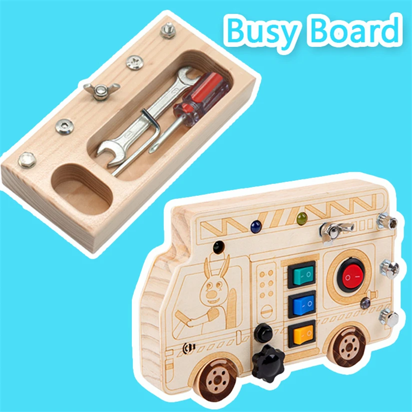 

Montessori Busy Board Activity Board Component Montessori Wooden Toy Baby Development Games For Children 3 Years D75W