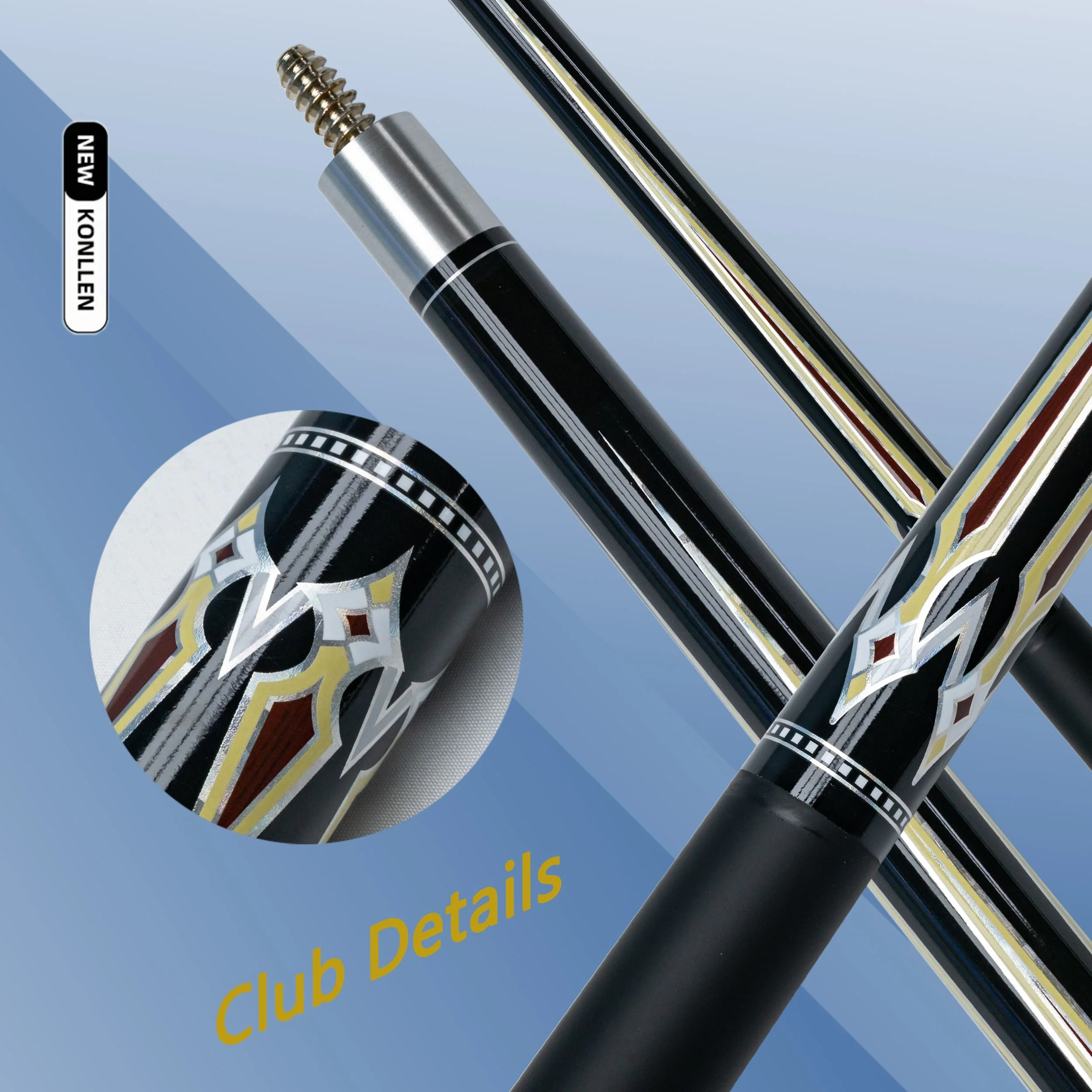 Бильярдный Кий КОМПОЗИТНЫЙ ЧЕРНЫЙ технология карбоновый наконечник 13 мм