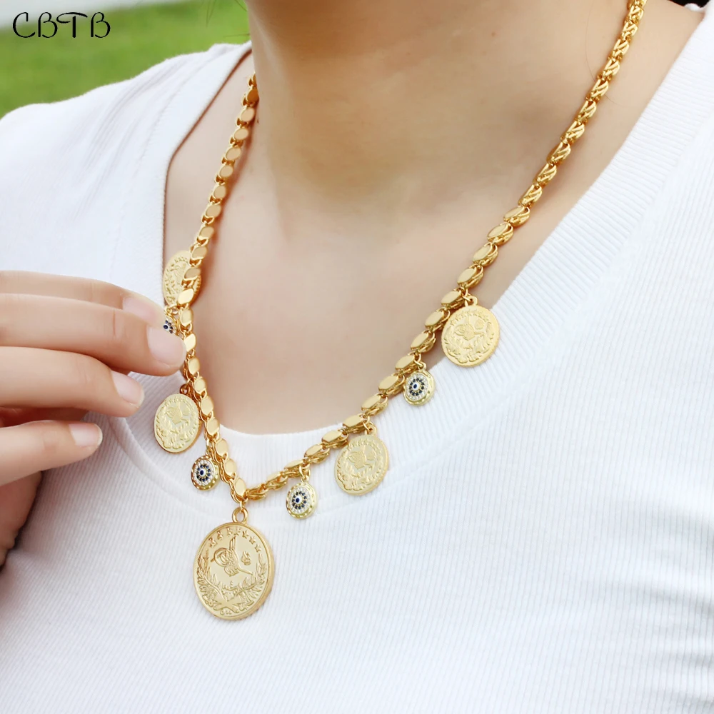 

Женское Ожерелье с кулоном «сглаза», из 18-каратного золота