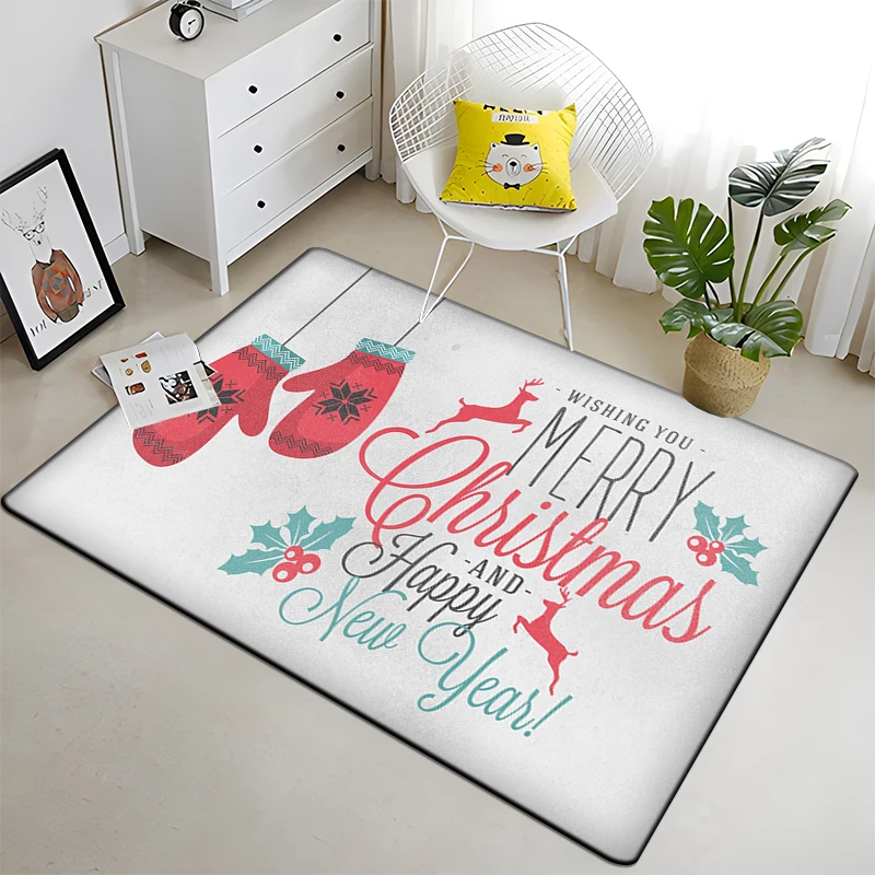 Christmas New Year Gift HD Printing Area Carpet, Living Room Sofa Decorative Carpet, Anti-skid Mat, Alfombras Direct Shipment