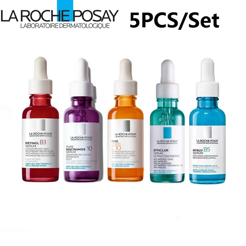 

5PCS La Roche Posay Anti Acne Aging Repair Set VC B3 Niacinamid B5 Serum 30ml Firming Anti-aging Brighten Skin Fade Fine Lines