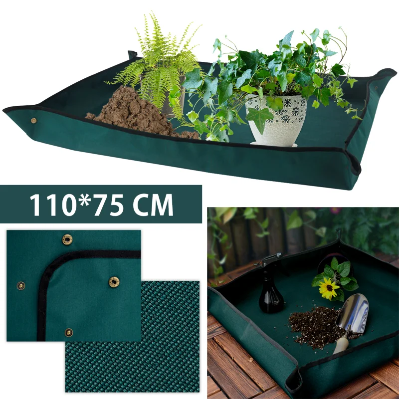 

Planting Mat 600D Oxford Cloth Plant Repotting Mat Foldable Waterproof Gardening Potting Pad Flower Pots Transplanting Mats