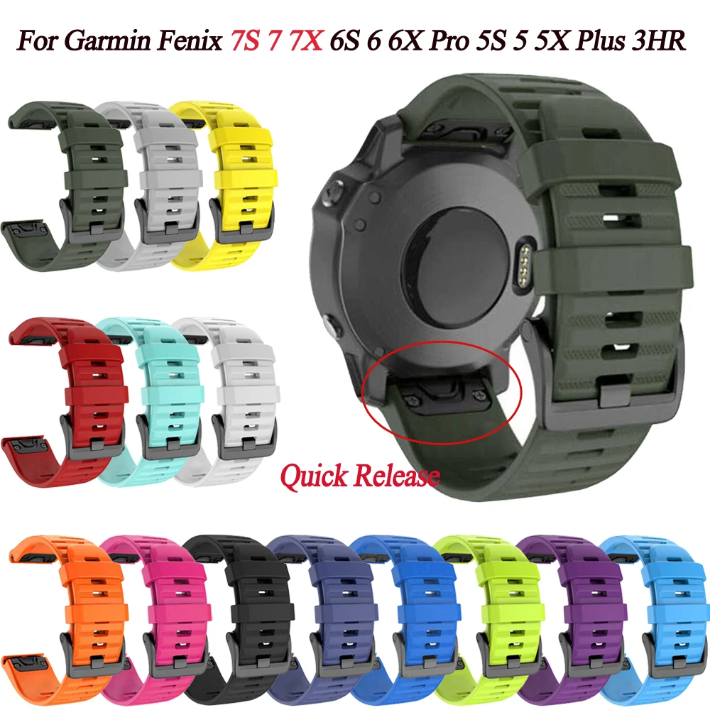 

Ремешок для часов Quickfit 20/22/26 мм, фоторемень для Garmin Fenix 7 7X 7S силиконовый Смарт Браслет 5 5X Plus 6S 6 6xpro 3HR 935