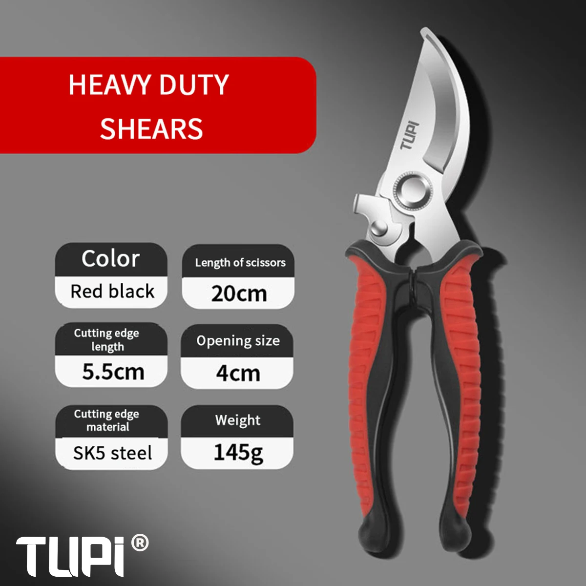 

Садовые ножницы TUPI, желтые/красные, из нержавеющей стали