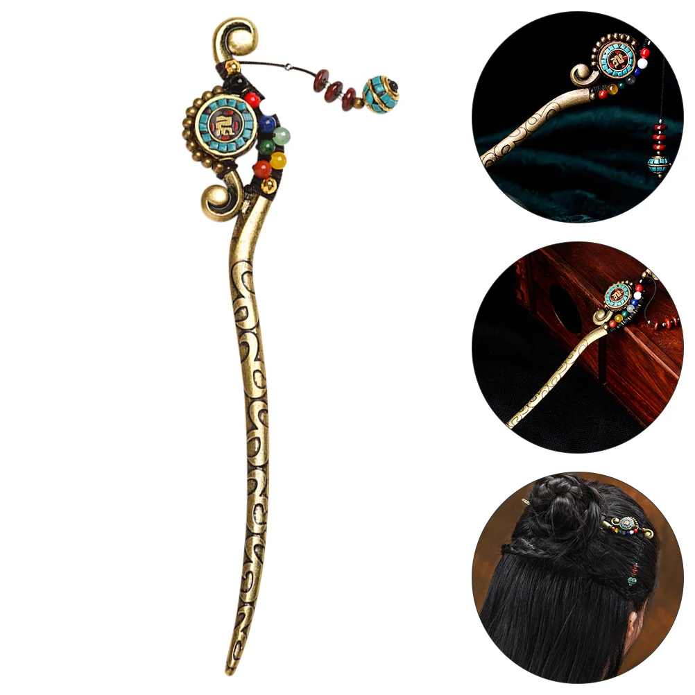 

Hair Chinese Clip Traditional Barrettes Sticks Hanfu Pin Forkchignon Flower Alloyhair Alloy Metal Accessories Oriental Stick