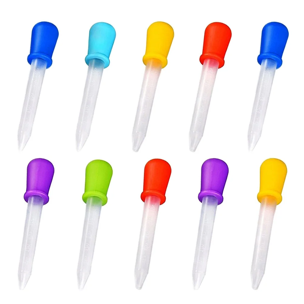 

10PCS Droppers Silicone Transfer Pipettes Eyedropper with Bulb Tip for Candy Gummy Mold Maker Feeder Oil Science ( )