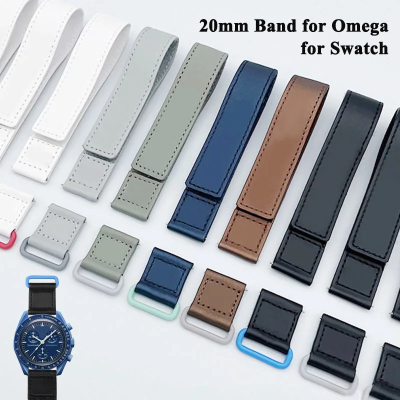 

Ремешок кожаный для мужских и женских часов Omega, 20 мм