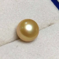huge one 14 15mm natural south sea genuine golden round loose pearl