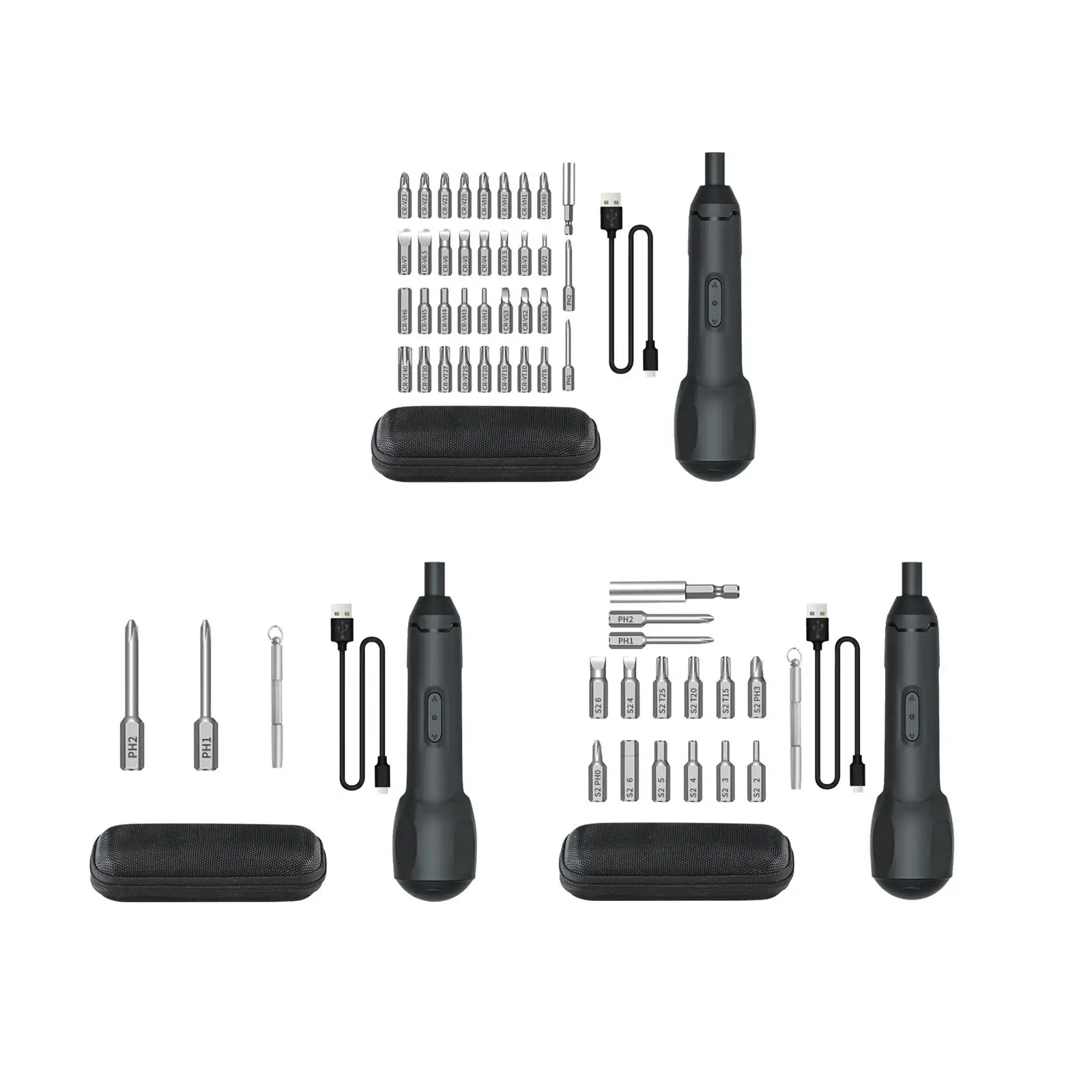 

Электрическая отвертка с переноской, портативный мини-отвертка с зарядным кабелем, Набор отверток для сборки мебели, компьютеров