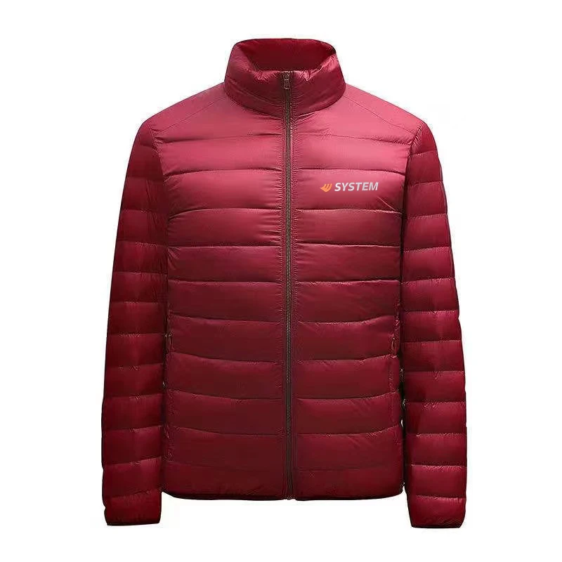 2022 fashion brand SYSTEM men's down jacket jacket zipper windproof warm thickened cardigan stand collar down jacket winter