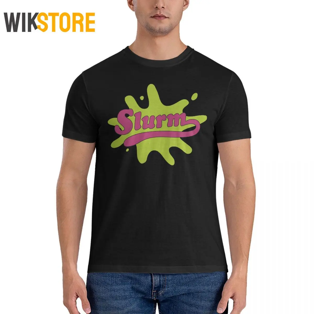 Мужская футболка с надписью потрясающая круглым воротником коротким рукавом