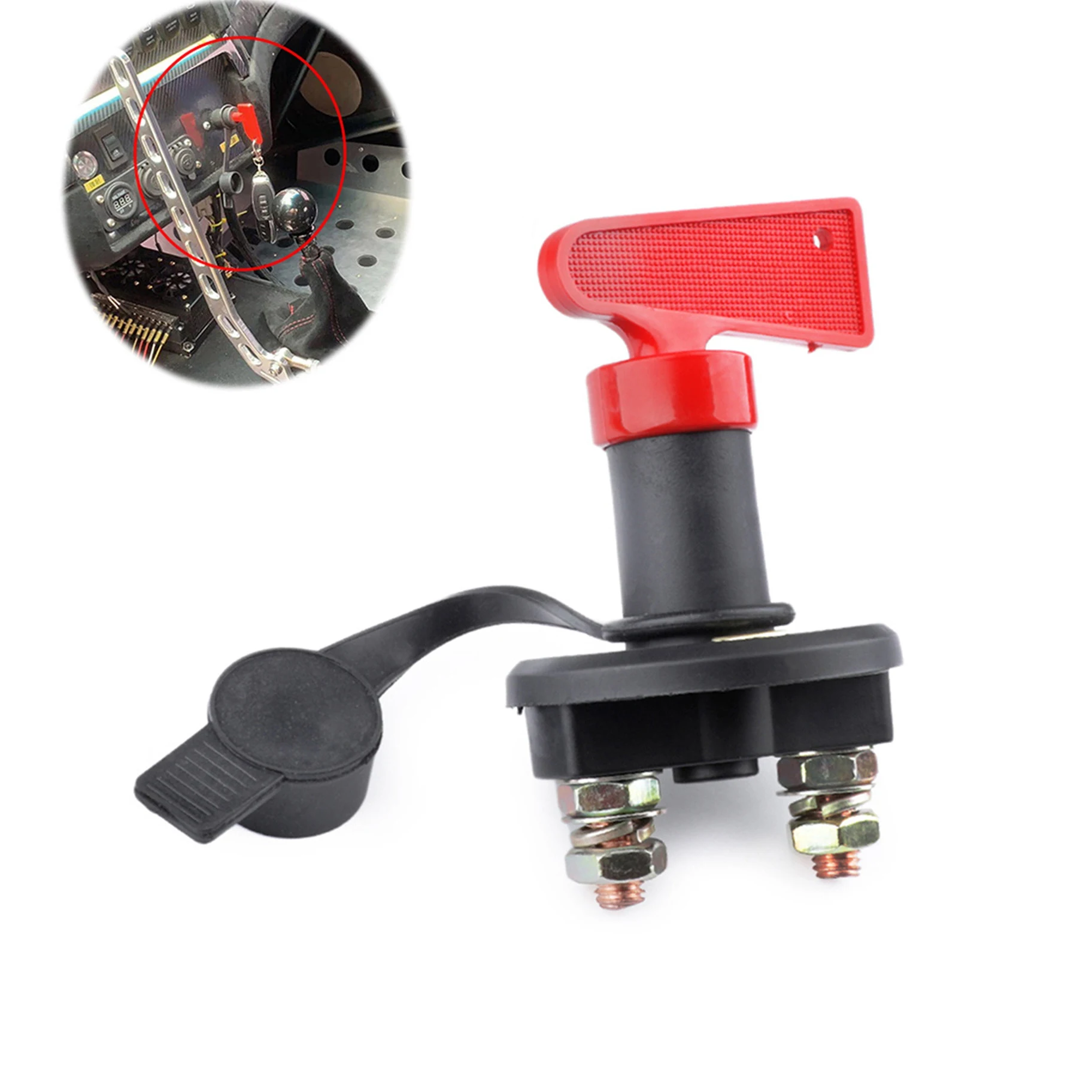 

Car Battery Power Switch Disconnect Isolator Circuit Breaker Main Switch Kill Cut-off Switch Insulated Rotary Switch Key Truck