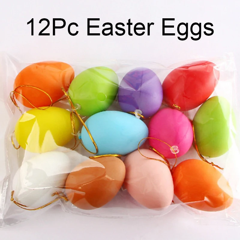 12 шт. красочные пасхальные яйца искусственное яйцо кролика детский подарок DIY