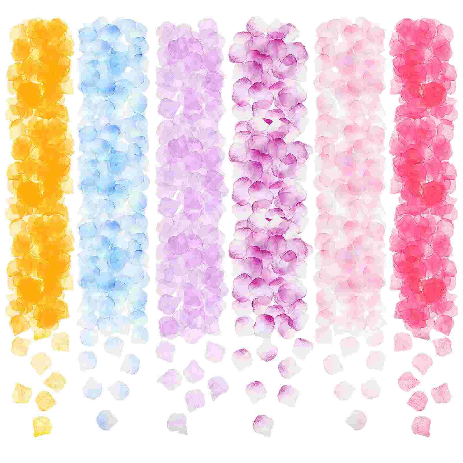 

Petals Rose Flower Wedding Artificial Fake Forpetal Silk Table Weddings Rainbow Flowers Valentine Roses Day Decoration