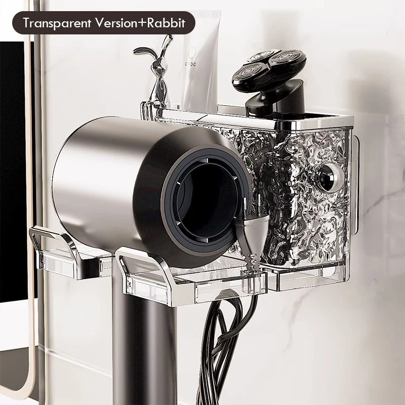 

Стеллаж для хранения фена в ванной комнате, настенная неперфорированная трубка для хранения с рисунком ледника, многофункциональное хранилище