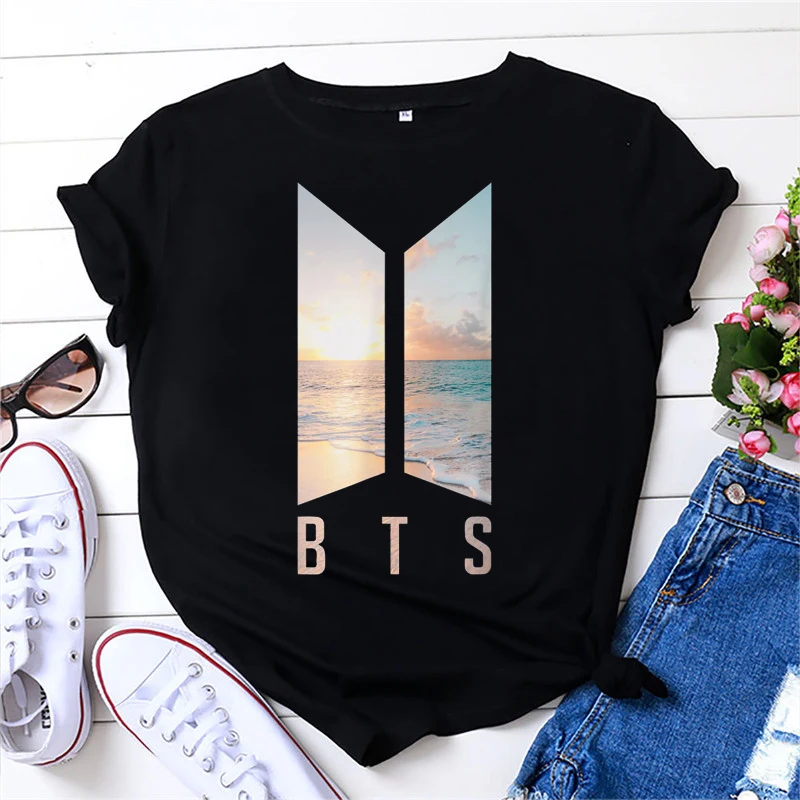 

Summer New Fashion T-shirt Women Korean Short Sleeve Top Clothes Tshirt Girl Hip Hop Harajuku Butter Printed T Shirts