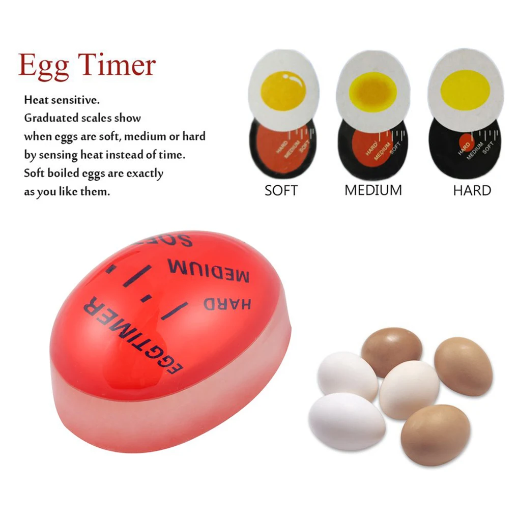 

Egg Color Changing Timer Yummy Soft Hard Boiled Eggs Cooking Timer Kitchen Clock Tool