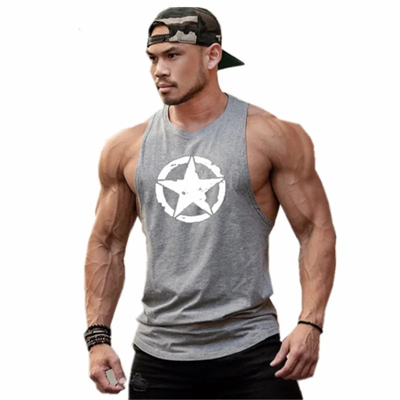 

Gyms Workout Sleeveless Shirt Stringer Tank Top Men Bodybuilding Clothing Fitness Mens Sportwear Vests Muscle Singlets Cotton