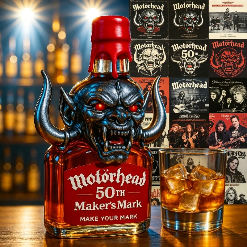 Фото Бутылка для виски Motorhead War Pig к 50-летию группы, коллекционный декор для бара, подарок для фанатов рока №1
