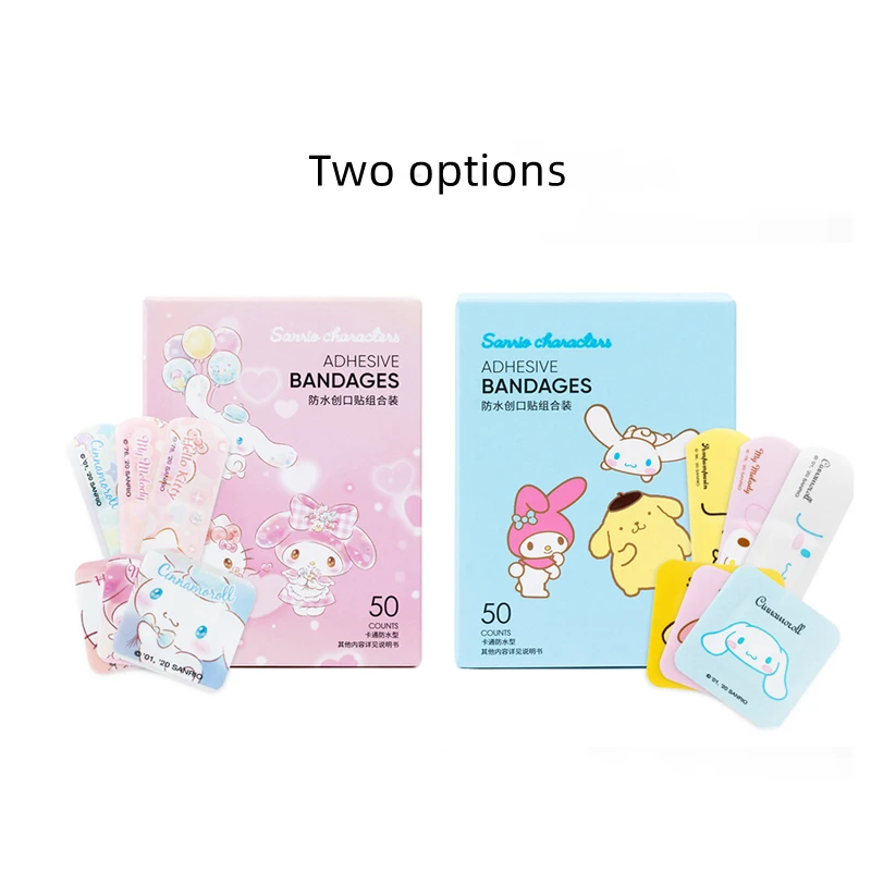 

50Pcs Sanrios Waterproof Adhesive Bandages Wound Plaster First Aid Emergency Kit Band Aid Stickers Kids Anime Cinnamoroll Melody