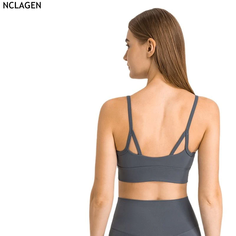

NCLAGEN Sexy Sweat Sports Breathable Push-up Crop Top Yoga Vest Fitness Bra Women Gym Running Dry Fit Fitness Solid Color
