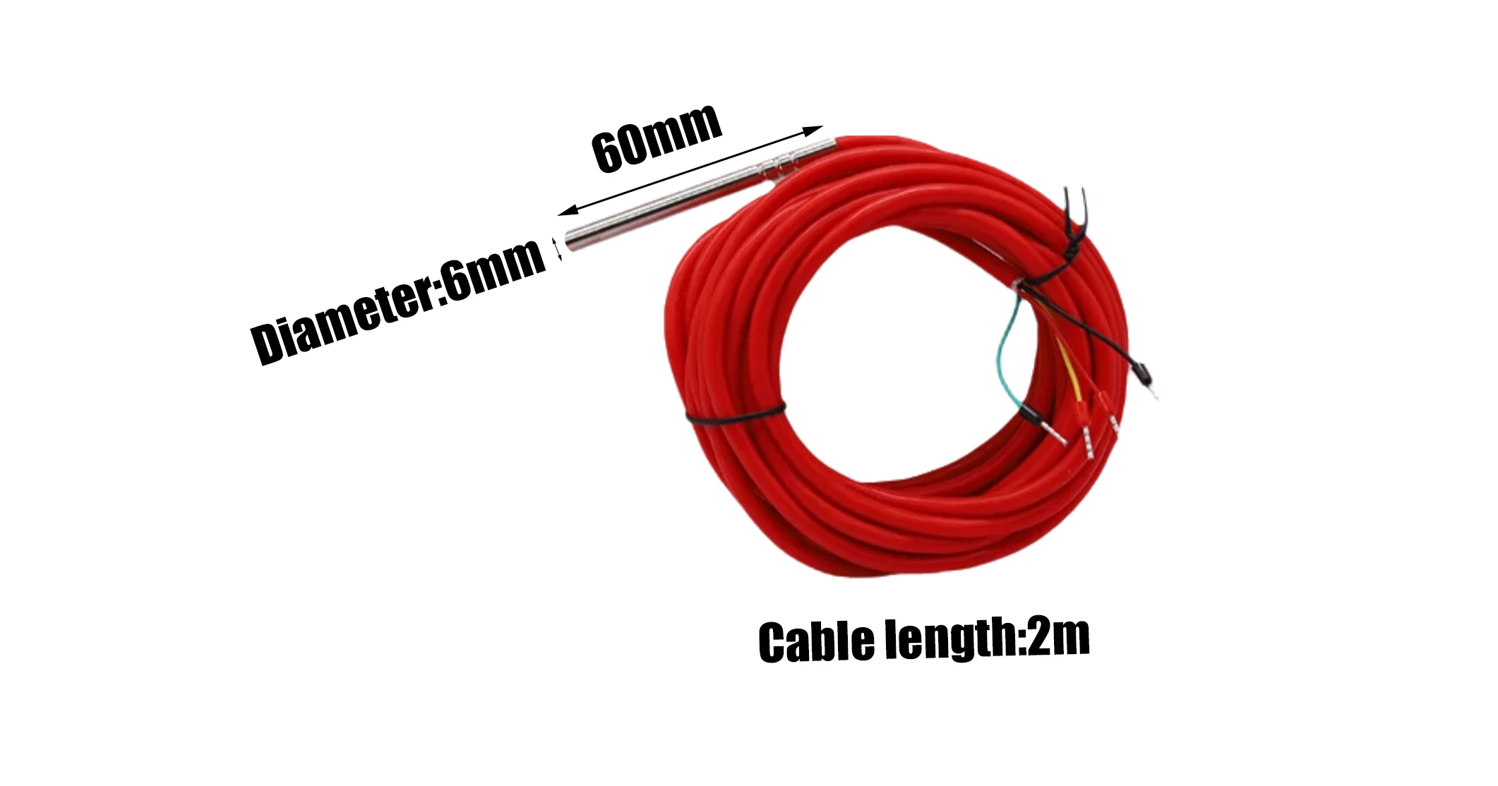 

-60 ~ 200'C Точность класса А 4-проводной датчик температуры PT100 с силиконовым кабелем, термостойкость