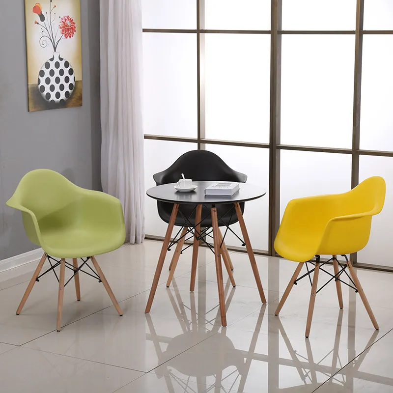 

Simple Modern Coffee Hotel Restaurant Solid Wood Office Meeting to Discuss Fashion Leisure Backrest