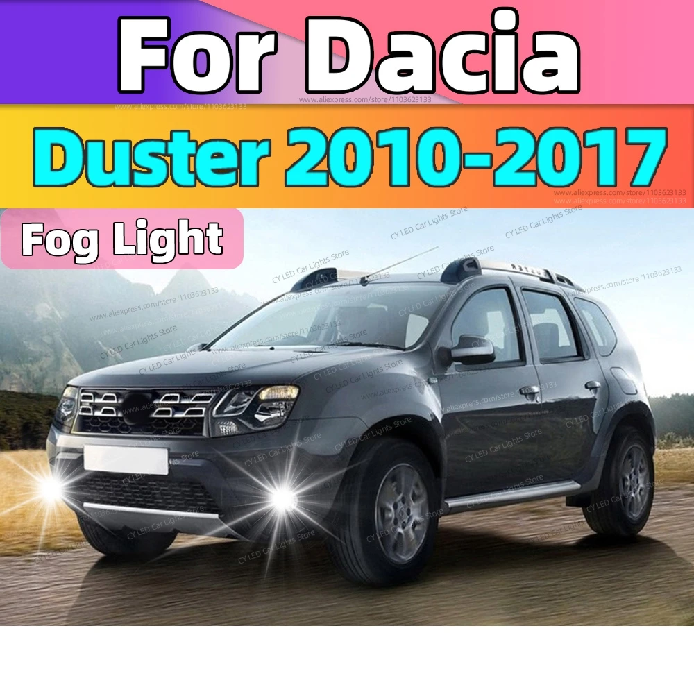 

2 шт. светодиодные передние противотуманные фары Canbus, автомобильные фары для Dacia Duster 2010 2011 2012 2013 2014 2015 2016 2017, автоаксессуары