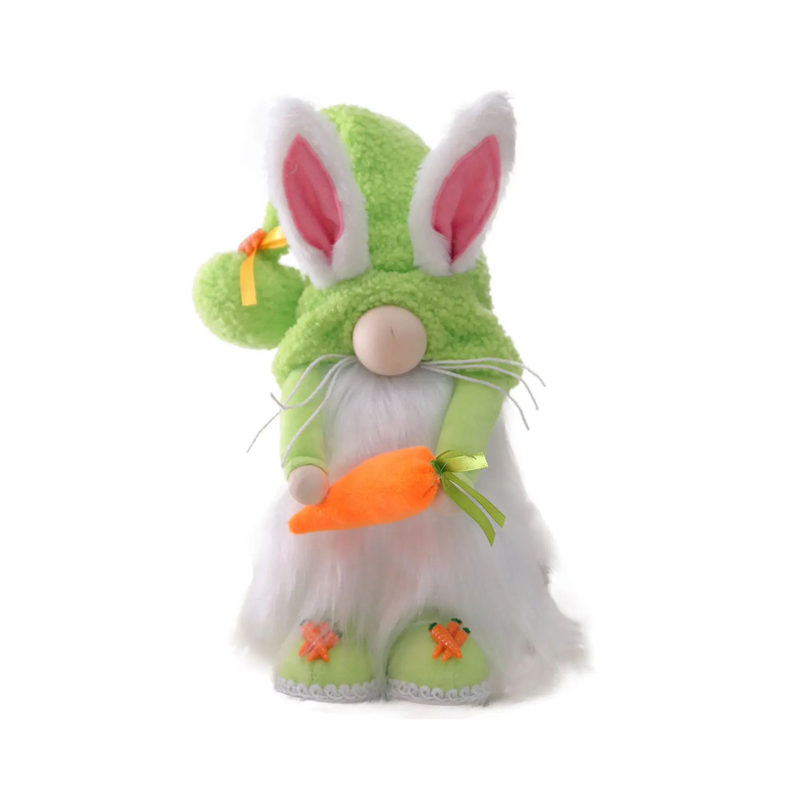 

Пасхальные гномы ручной работы, милый кролик, гном, плюшевые украшения, держит морковь, пасхальные огни, украшение для стола, весна, Пасха