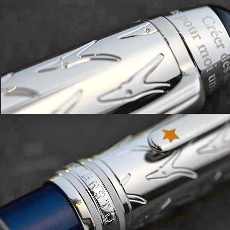 

Luxury MB 163 Le Petit Prince Ballpoint Pen Dark Blue Rollerball Pen with Serial Number Best Stationery Gift