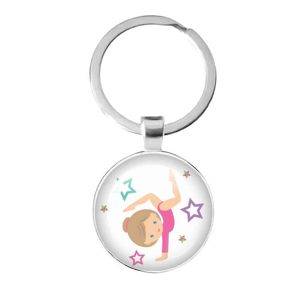 Металлический брелок для художественной гимнастики гимнастика со стеклянной