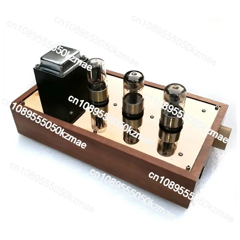 6N8P 6SN7 tube preamplifier 6Z5P bile rectifier solid wood box hifi front preamp frequency response: 10HZ-100KHZ