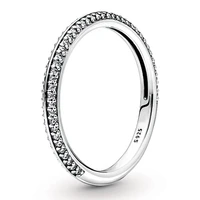authentic 925 sterling silver pave me styling with crystal ring for women wedding party europe fashion jewelry