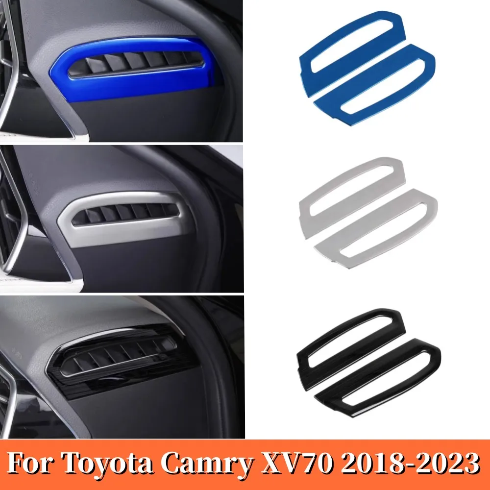 

Stainless Steel Car Dashboard Air Conditioning Outlet Frame Cover Trim For Toyota Camry 70 XV70 2018-2021 2022 2023 Accessories