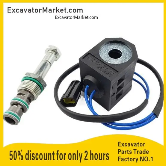 Катушка электромагнитного клапана экскаватора Dh Dx55 Dx150 Dx215 Dx225 Dx300-5/7/9 Замок