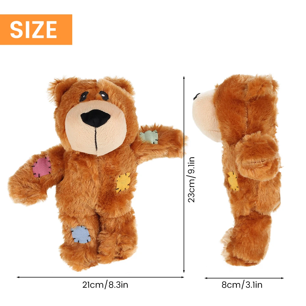 Жевательные игрушки для собак мягкий плюшевый медведь пищалка веревка Тедди